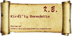 Király Benedetta névjegykártya